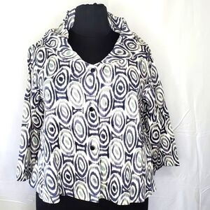 ITEMZ Chris Baumgartner LINEN Blouse Oversized Collar Lagenlook Office Boho